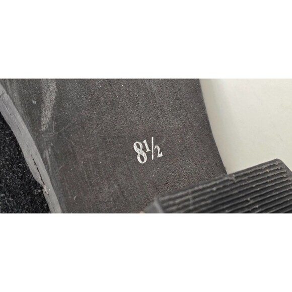 Naughty Monkey Suede Boots Over the Knee Fringe Black Boho Biker Western 8.5 - Picture 14 of 16